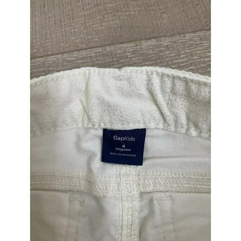 NEW Gap White Shimmer Corduroy Pants